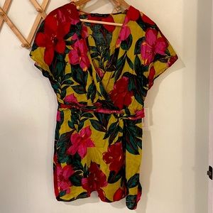 Zara, linen, floral mini dress